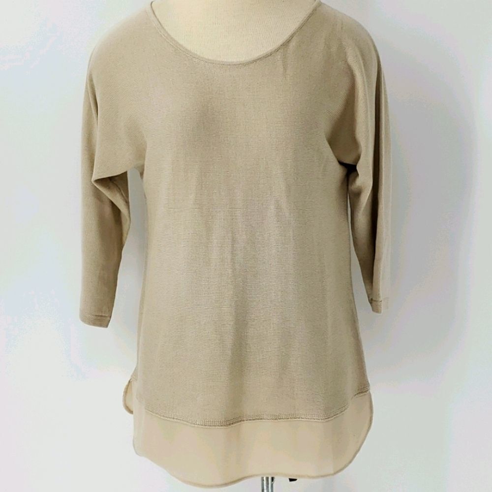 Van Heusen knit tunic, Beige, medium.